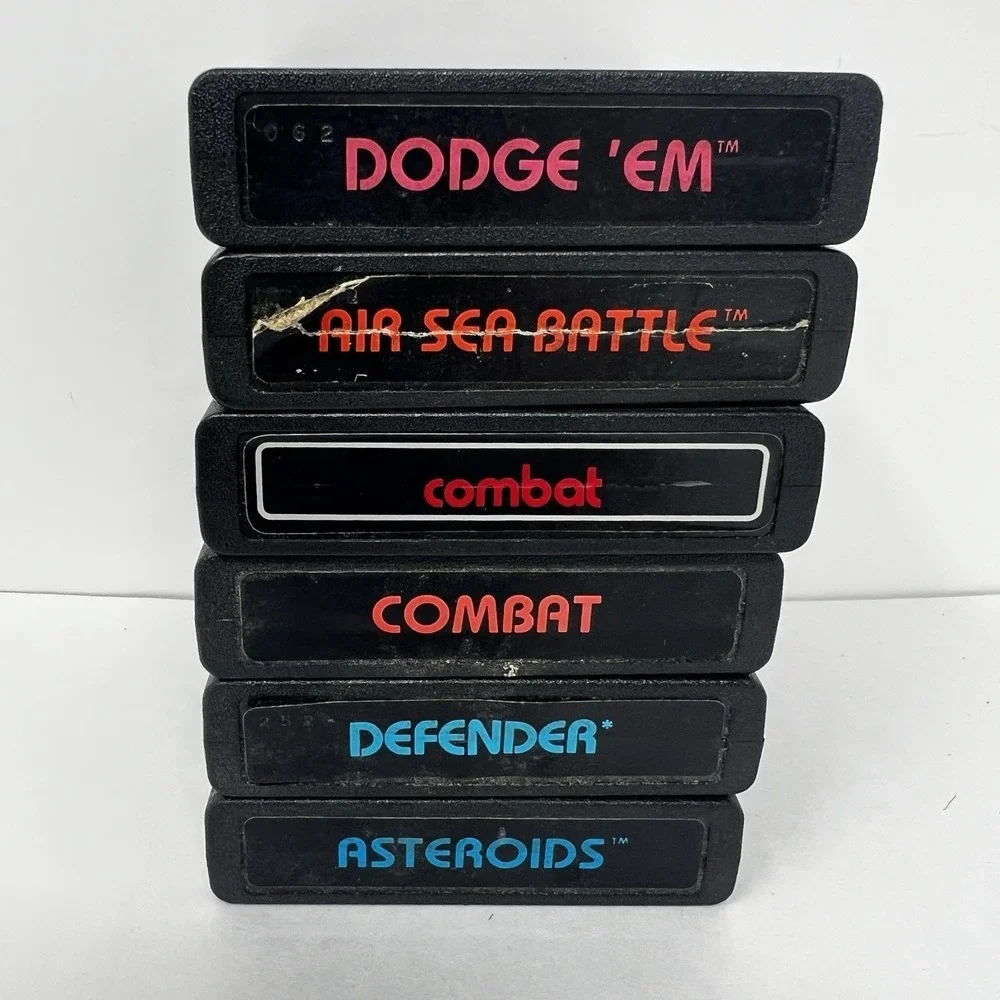 Atari 2600 Games Lot of 6 Combat Defender Asteroids Air Sea Battle Dodge